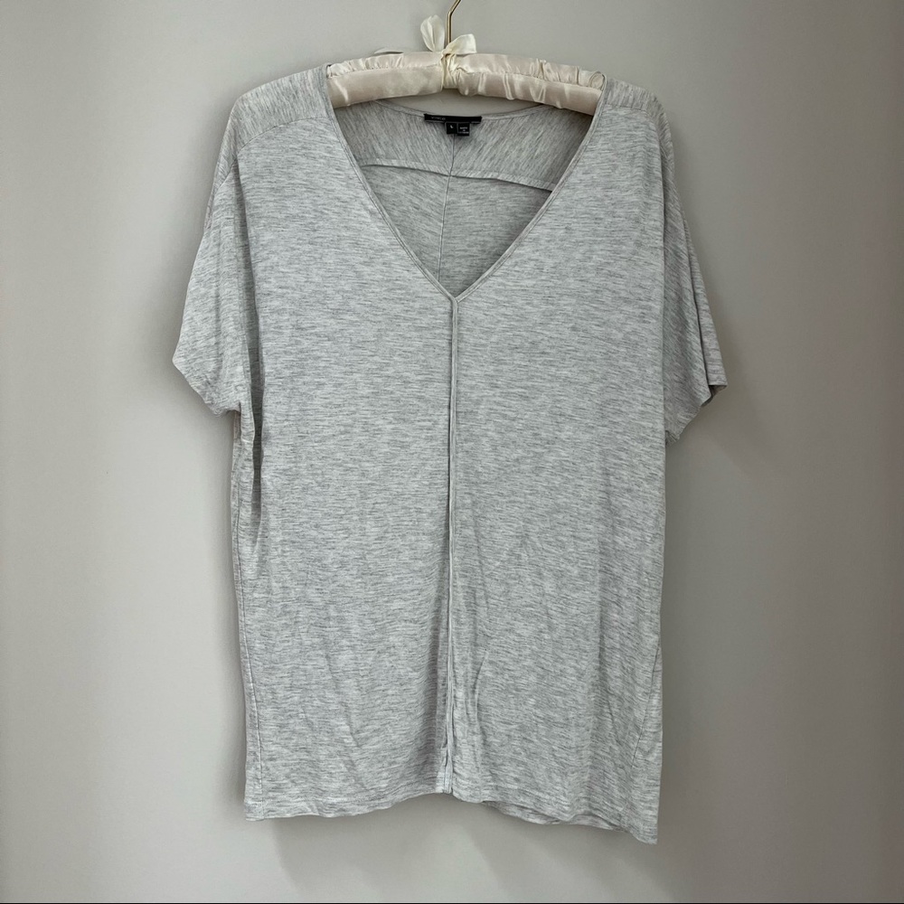Vince heather grey v-neck t-shirt
